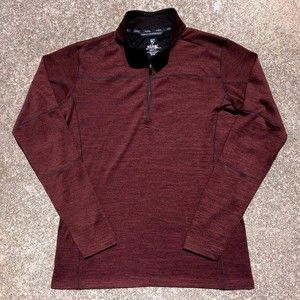 Kuhl Ryzer 1/4 Zip Burgundy Pullover Sweater Jacket - Mens Size Small
